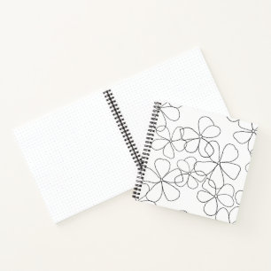 Black White Hand-drawn Sketch Large Flower Journal
