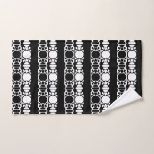 Black & white hand towel