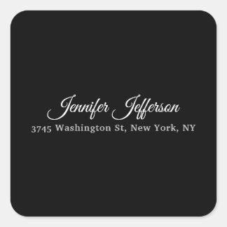 Black & White Handwriting Creative Plain Square Sticker