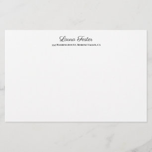 Black White Handwriting Elegant Minimalist Stylish Stationery