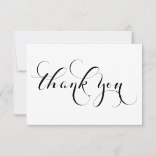 Black & White Handwriting Script Thank You Card