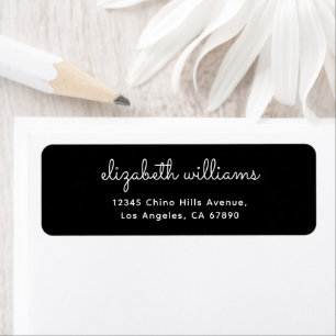 Black & White Handwritten Script Return Address