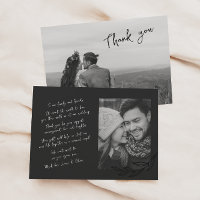 Black & White Handwritten Two Photo Thank You