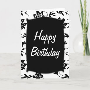Black & White Happy Birthday Card