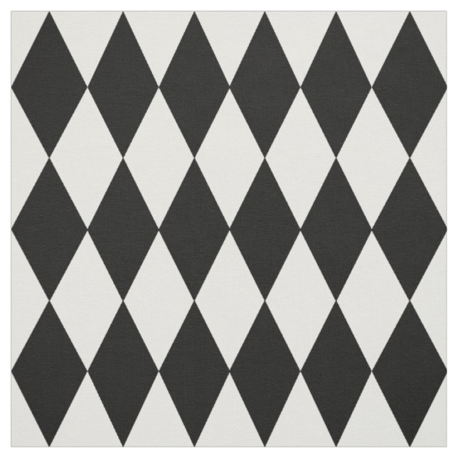 Black White Harlequin Diamonds Pattern Design  Fabric (Swatch)