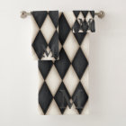 Black & White Harlequin Dramatic 3-D Monogram