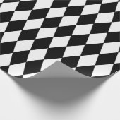 Black White Harlequin Pattern Wrapping Paper (Corner)