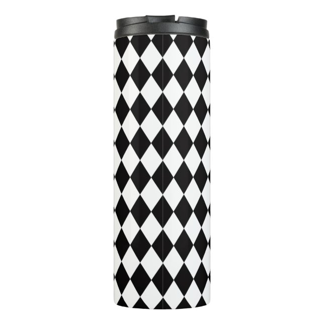 Black & White Harlequin  Thermal Tumbler (Back)