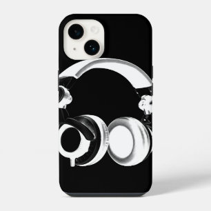 Black & White Headphone Silhouette iPhone 14 Case