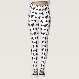Black White Heart Watercolor Women's Leggings