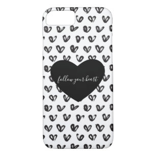 Black White Hearts iPhone 8/7 Case