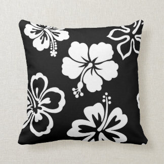 Black & White Hibiscus Cushion