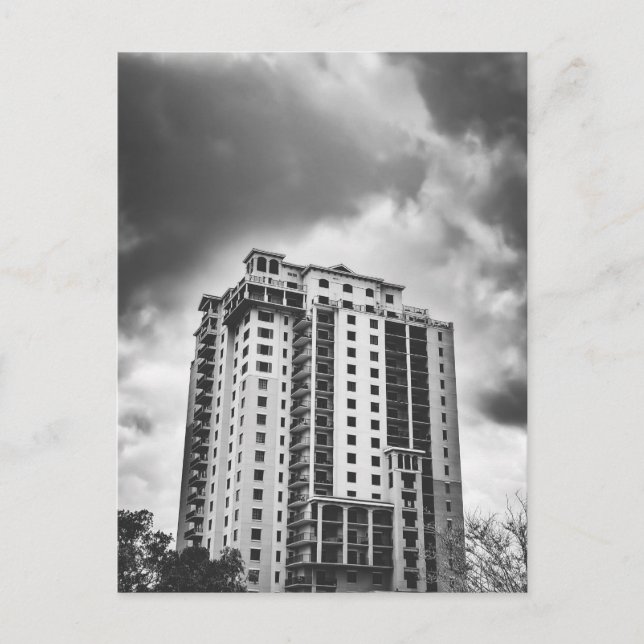Black & White High-Rise Building  Postcard (Front)