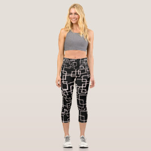 Black & White High Waisted Capris