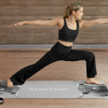 Black White Highland Cow  Monogram name   Yoga Mat<br><div class="desc">This design may be personalised in the area provided by changing the photo and/or text. Or it can be customised by clicking Personalise this Template and then choosing the click to customise further option and delete or change the colour of the background, add text, change the text colour or style,...</div>