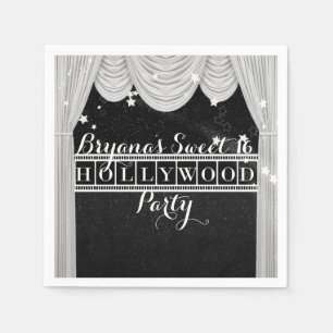 Black & White HOLLYWOOD Curtains Elegant Party Napkin
