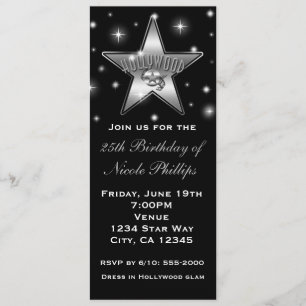 Black & White Hollywood Star Vintage Invitation