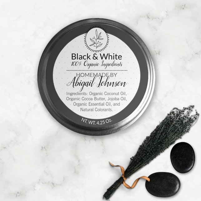 Black & White Homemade Body Butter or Scrub Label (Creator Uploaded)