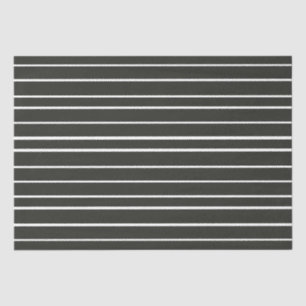 Black White Horizontal Stripes Minimalist Decor Tissue Paper