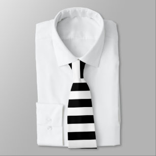 Black & white horizontal stripes pattern tie