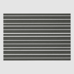 Black White Horizontal Stripes  Tissue Paper