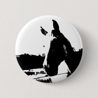 Black & White Horse 6 Cm Round Badge