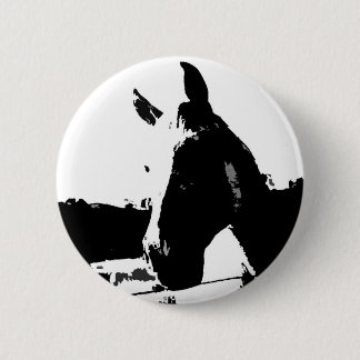 Black & White Horse 6 Cm Round Badge