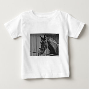 Black White Horse - Animal Photography Art Baby T-Shirt