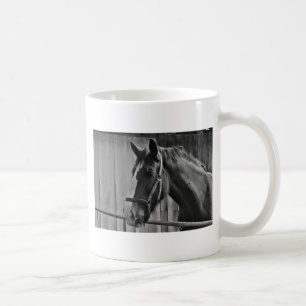 Black White Horse - Animal Photography Art Coffee Mug