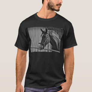 Black White Horse - Animal Photography Art T-Shirt