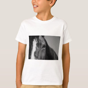 Black White Horse Eye Artwork T-Shirt