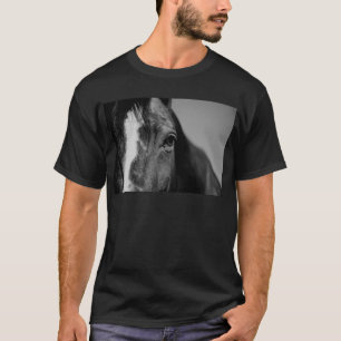 Black White Horse Eye Artwork T-Shirt