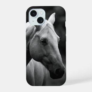 Black White Horse iPhone 15 Case