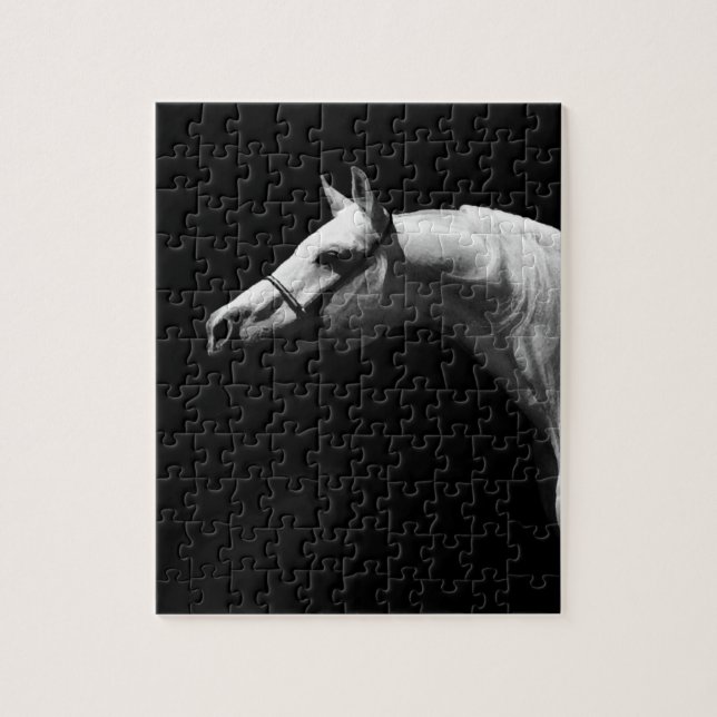 Black & White Horse Jigsaw Puzzle (Vertical)