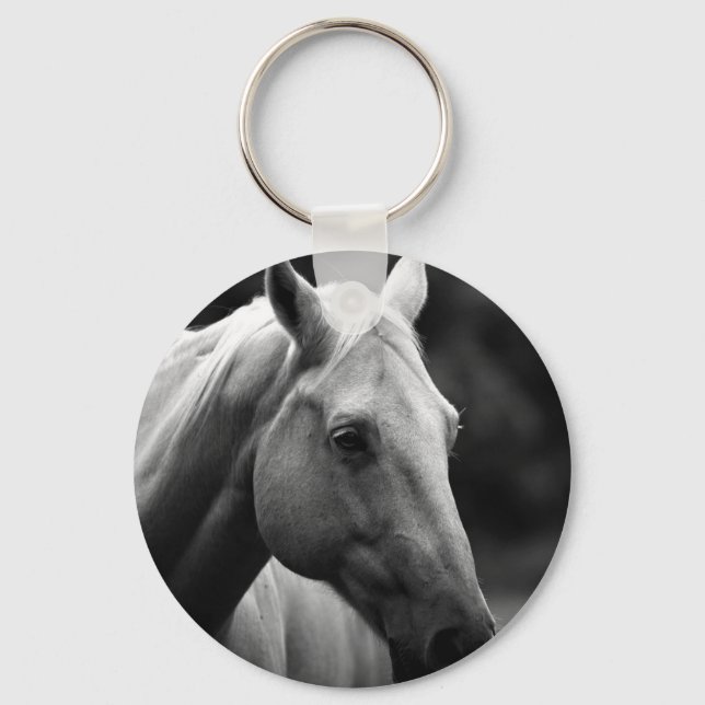 Black White Horse Key Ring (Front)
