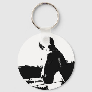 Black & White Horse Key Ring