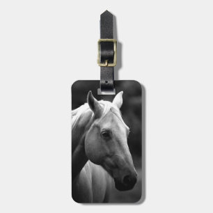 Black White Horse Luggage Tag