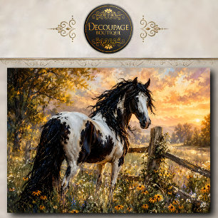 Black White Horse Painting Wall Art Horse Lover De Tissue Paper