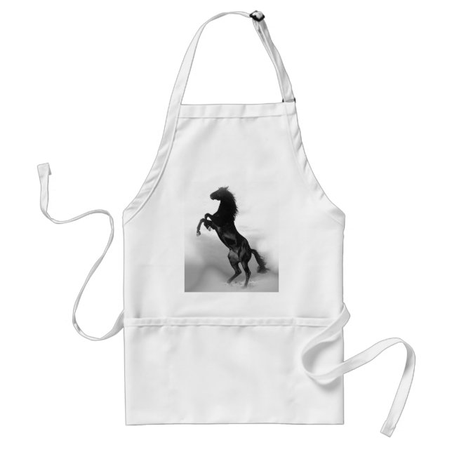 Black White Horse Standard Apron (Front)