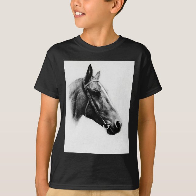 Black & White Horse T-Shirt (Front)