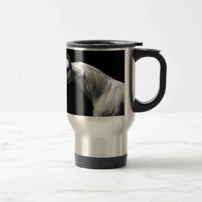 Black & White Horse Travel Mug (Right)