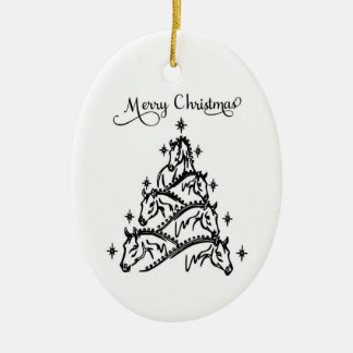 Black & White Horse Tree Ornament