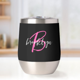 Black White Hot Pink Monogram