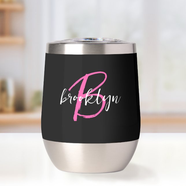 Black White Hot Pink Monogram (Creator Uploaded)