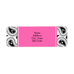 Black, White, Hot Pink Paisley Pattern