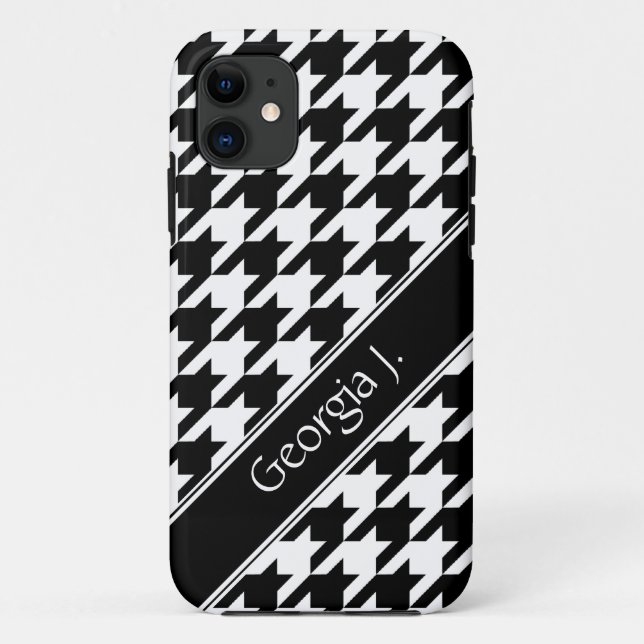 Black & White Houndstooth custom iPhone 5 Case (Back)