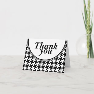 Black & White Houndstooth custom Thank You card