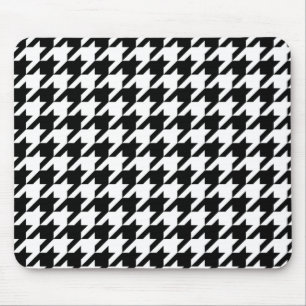Black & White Houndstooth Mouse Mat