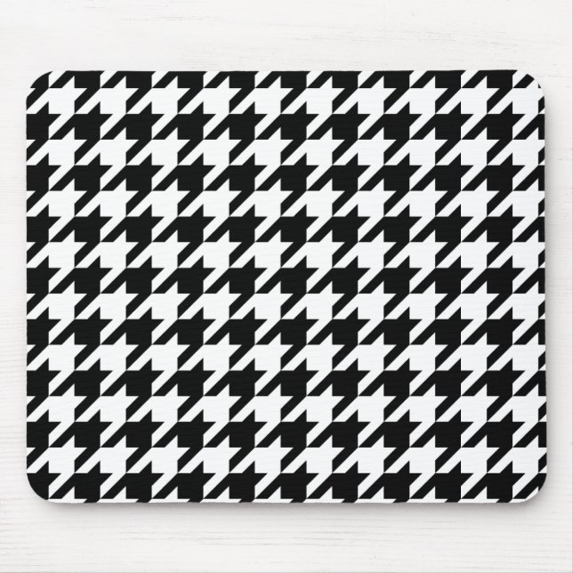 Black & White Houndstooth Mouse Mat (Front)