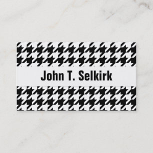 Black & White Houndstooth Pattern Business Card